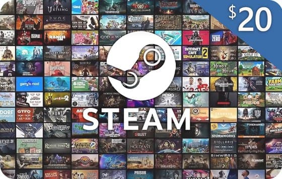 Steam $20 USD gift card